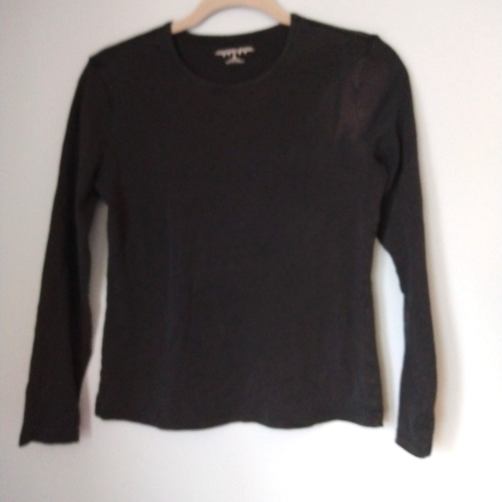 Black Long Sleeve T-shirt Jersey Shell with Long Sleeves 100% Cotton